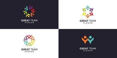 Community logo collection with creative element style Premium Vector