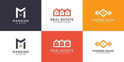 House logo with modern minimalist concept Premium Vector