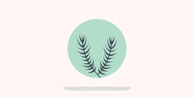 colección de logotipos de hojas de naturaleza con concepto de minimalismo premium vector parte 10