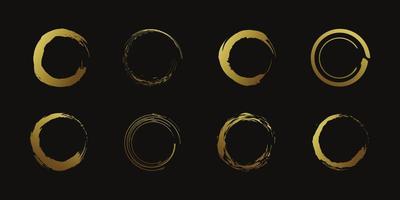 Circle brush element vector with creative golden shape Premium Vector part 1