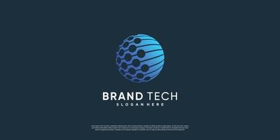 logotipo de globo con concepto de tecnología moderna premium vector parte 7