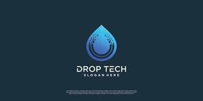 logotipo de drop tech con vector premium de estilo único creativo parte 3