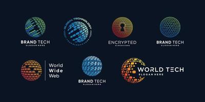 logotipo de tecnología de globo con concepto abstracto moderno creativo parte 3