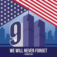 Patriot Day 9.11 Memorial Template vector