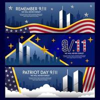 Patriot Day 9.11 World Trade Center Memorial Sign vector