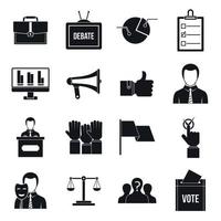 Election voting icons set, simple style vector