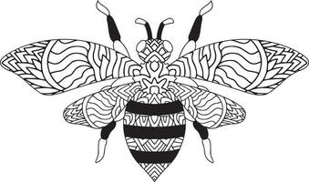 Bee mandala coloring page vector
