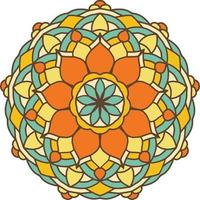 fondo de mandala colorido, adornos redondos decorativos. forma de flor inusual. vector oriental, patrones de terapia antiestrés. elementos de diseño de tejido,