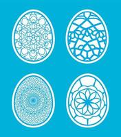 Easter eggs set doodle style.  Happy easter hand drawn. vector