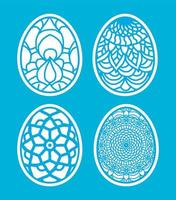 Easter eggs set doodle style.  Happy easter hand drawn. vector