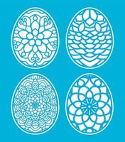 Easter eggs set doodle style.  Happy easter hand drawn. vector