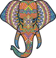 hand drawn elephants coloring page vector