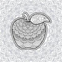 página de libro para colorear de frutas para adultos vector