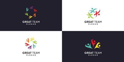 colección de logotipos de trabajo en equipo con un concepto único moderno premium vector parte 2