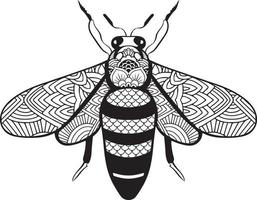 página para colorear de mandala de abeja vector