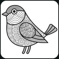 bird mandala coloring page. vector