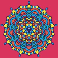 fondo de mandala colorido, adornos redondos decorativos. forma de flor inusual. vector oriental, patrones de terapia antiestrés. elementos de diseño de tejido,