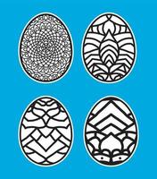 Easter eggs set doodle style.  Happy easter hand drawn. vector