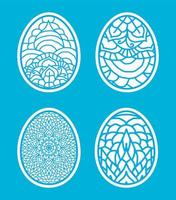 Easter eggs set doodle style.  Happy easter hand drawn. vector