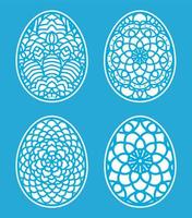 Easter eggs set doodle style.  Happy easter hand drawn. vector