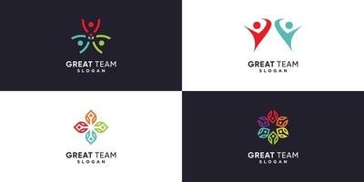 Team work logo collection with modern unique concept Premium Vector part 1