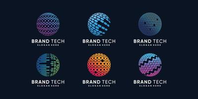 Globe tech logo with creative modern abstract concept part 2 vector