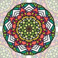 fondo de mandala colorido, adornos redondos decorativos. forma de flor inusual. vector oriental, patrones de terapia antiestrés. elementos de diseño de tejido,