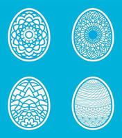 Easter eggs set doodle style.  Happy easter hand drawn. vector