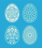 Easter eggs set doodle style.  Happy easter hand drawn. vector