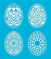 Easter eggs set doodle style.  Happy easter hand drawn. vector