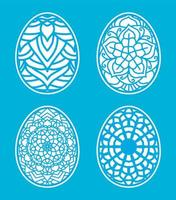 los huevos de pascua establecen el estilo de dibujo. feliz pascua dibujada a mano. vector