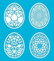 Easter eggs set doodle style.  Happy easter hand drawn. vector