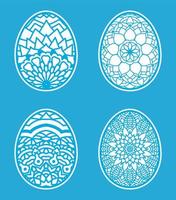 Easter eggs set doodle style.  Happy easter hand drawn. vector