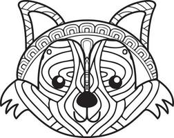 Fox mandala coloring page vector