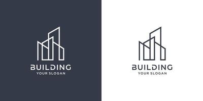 logotipo de construcción con concepto de línea premium vector parte 3