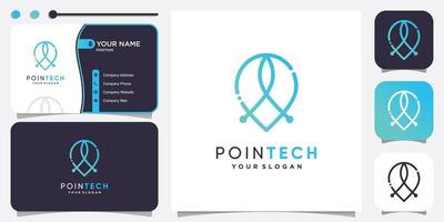 Point tech logo, modern, minimalist, location, technology, Premium Vector