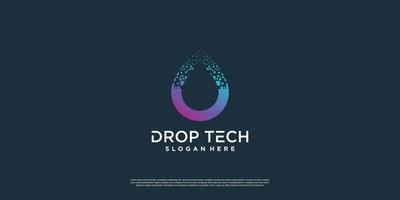 logotipo de drop tech con vector premium de estilo único creativo parte 2