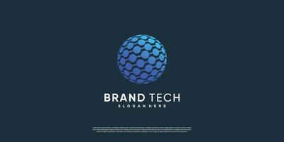 Globe logo with modern technology concept Premium Vector part 5