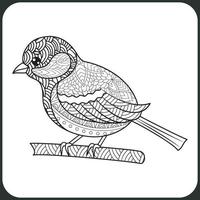 Página para colorear de pájaro mandala. vector