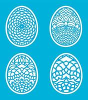 Easter eggs set doodle style.  Happy easter hand drawn. vector