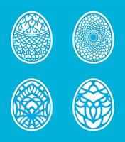 los huevos de pascua establecen el estilo de dibujo. feliz pascua dibujada a mano. vector