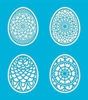 Easter eggs set doodle style.  Happy easter hand drawn. vector