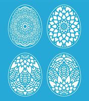 Easter eggs set doodle style.  Happy easter hand drawn. vector