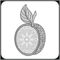 fruta en estilo mandala vector