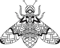 Bee mandala coloring page vector