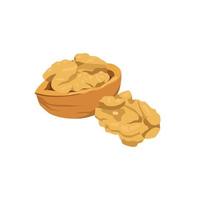 vector plano de nueces aislado sobre fondo blanco. icono gráfico de ilustración plana