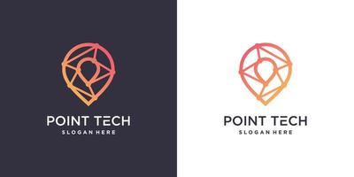 diseño de logotipo de pointech con vector premium de estilo moderno creativo parte 3