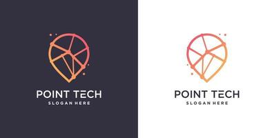 diseño de logotipo de pointech con vector premium de estilo moderno creativo parte 1