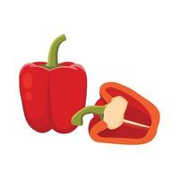Flat vector of Bell peppers isolated on white background. Flat illustration graphic icon
