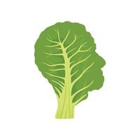 Flat vector of Collard Greens isolated on white background. Flat illustration graphic icon